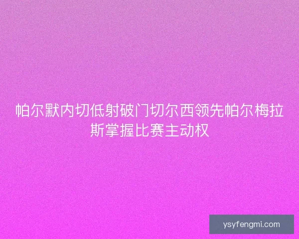 帕尔默内切低射破门切尔西领先帕尔梅拉斯掌握比赛主动权